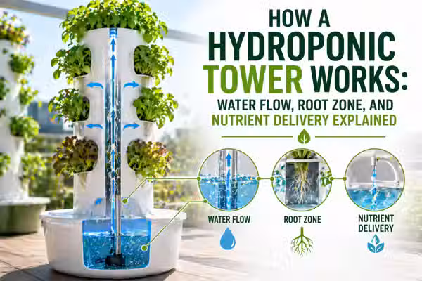 How a hydroponic tower works: water flow, root zone, and nutrient delivery explained