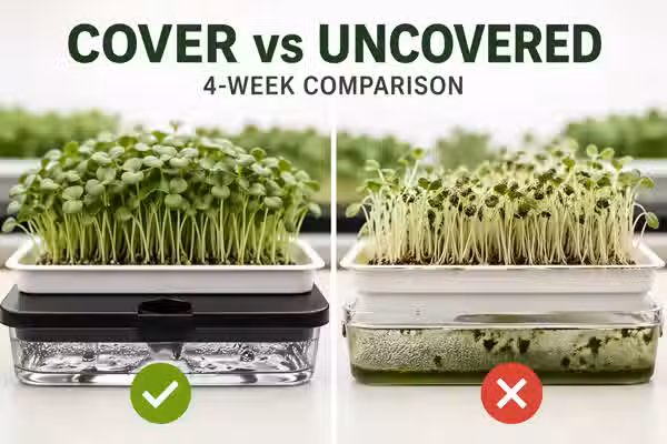 Covering the hydroponic reservoir: humidity, algae, and water loss across a 4-week comparison
