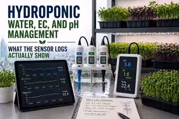 Hydroponic water, EC, and pH management in Bangkok: what the sensor logs actually show