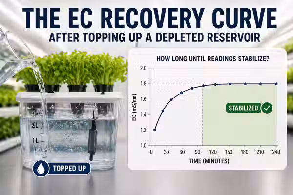 EC recovery curve after topping up a depleted reservoir: how long until readings stabilize