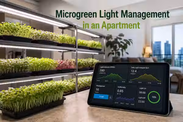 Microgreen light management in a Bangkok apartment: what the tray data actually shows