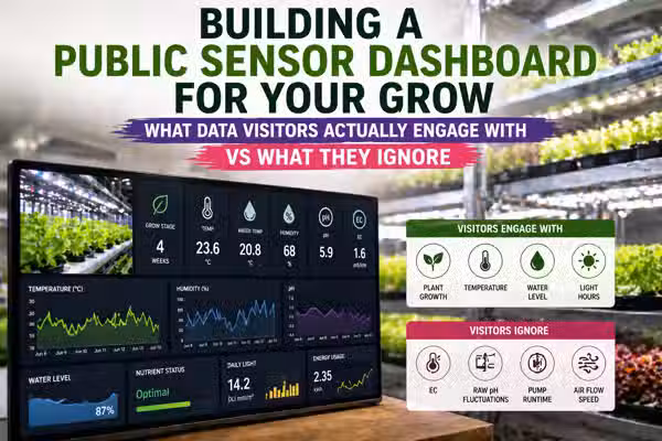 Building a public sensor dashboard for your grow: what data visitors actually engage with vs what they ignore