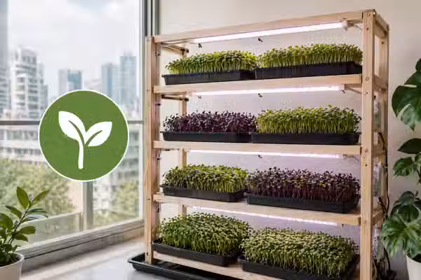 How to build a low-cost microgreen rack for a Bangkok apartment