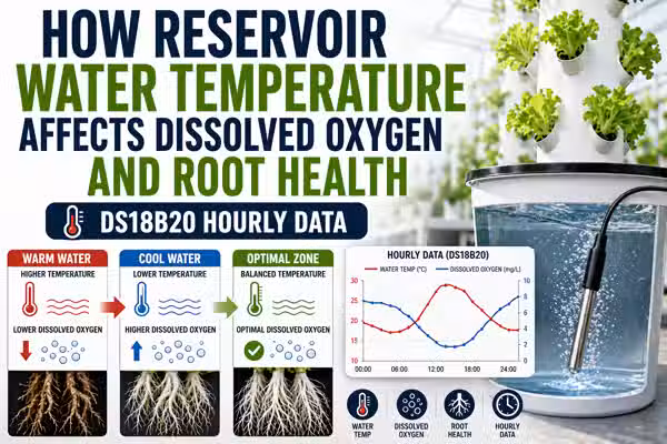 How reservoir water temperature affects dissolved oxygen and root health: DS18B20 hourly data in Bangkok