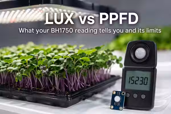 Lux vs PPFD for microgreens: what your BH1750 reading tells you and its limits