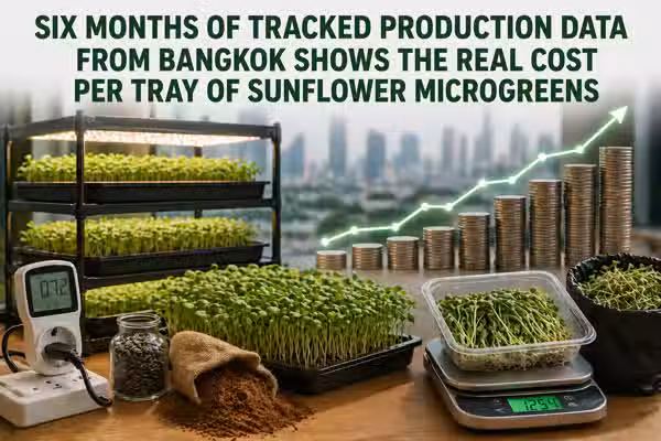 The real cost per tray of sunflower microgreens: 6 months of production data