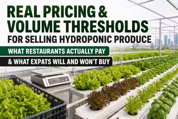 Selling hydroponic produce in Bangkok: what restaurants will pay, what expats want, and minimum viable volume